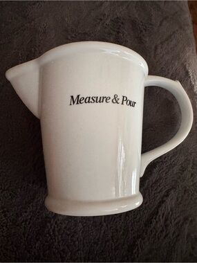 World Market White Ceramic Measuring Bowl with Printed Measurements